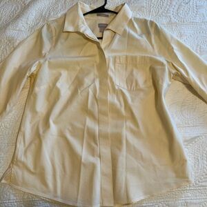 Chico's Yellow Striped Button-Up Shirt